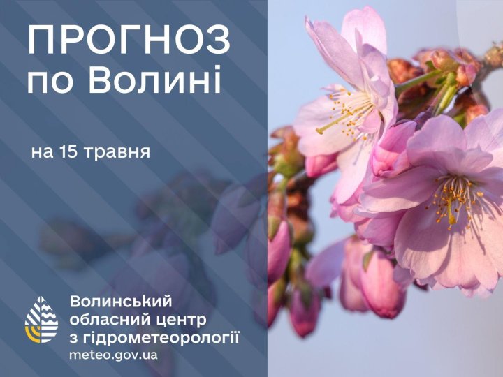 Якою буде погода у Луцьку та на Волині у п'ятницю, 15 травня