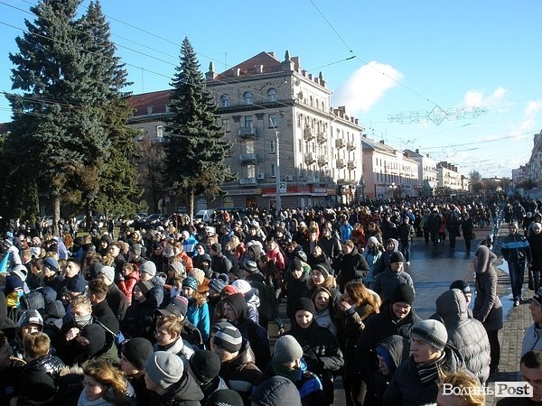 У Луцьку плювали в портрети Януковича. ФОТО