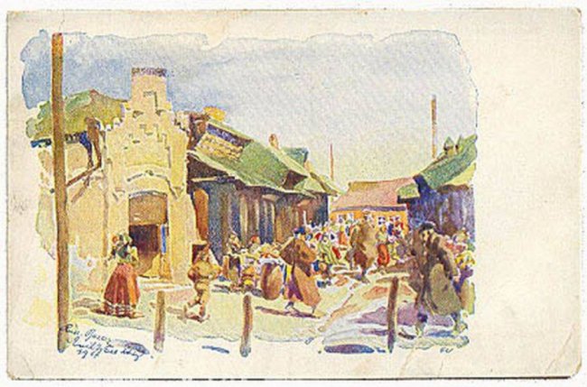 Опублікували серію листівок відомого художника, на яких зображена Волинь в роки Першої світової війни  