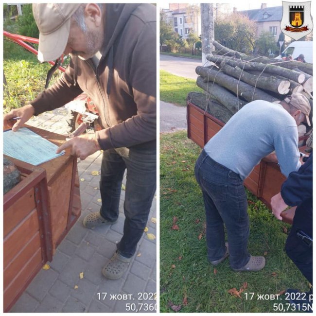 У Луцьку в парку чоловік незаконно зрізав дерева. ФОТО