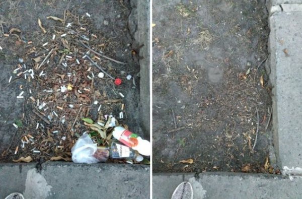 Киянин щодня прибирає столицю з пакетом для сміття. ФОТО