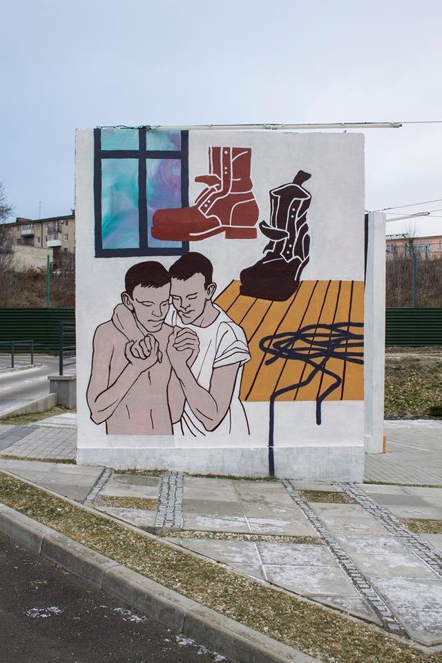 Автор пояснив, що означають великі малюнки у вуличній галереї Луцька