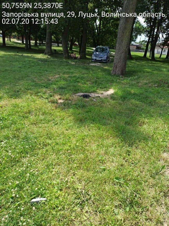 На Теремнівських ставках спіймали двох автохамів, які припаркувалися на траві. ФОТО