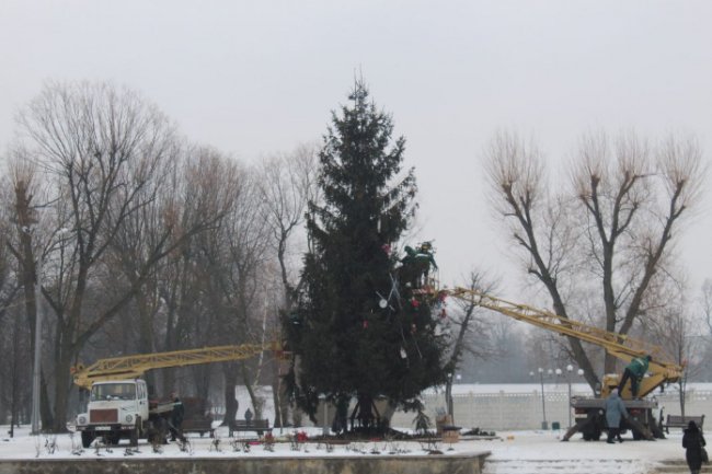 Головну ялинку Нововолинська демонтували. ФОТО