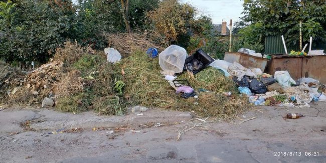 У Нововолинську сміття викидають просто на тротуар. ФОТО