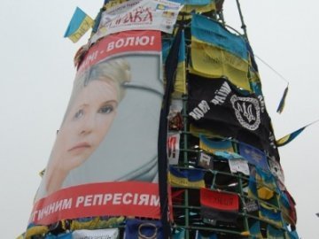 Євромайданівці проти того, що на «йолці» забагато Тимошенко. ФОТО
