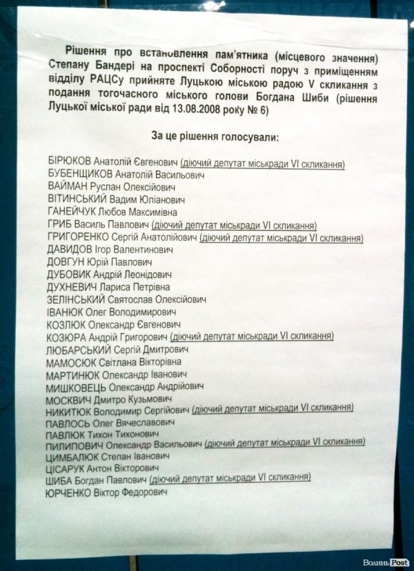 Лучанам нагадали, кому «дякувати» за пам’ятник Бандері біля РАГСу. ФОТО