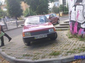 Луцькі муніципали оштрафували автохама, який припаркувався на узбіччі. ФОТО