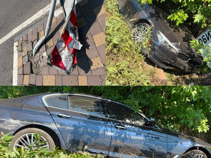 На Волині водій збив дорожні знаки та з'їхав у кювет