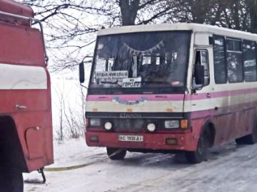 На Волині рейсовий автобус перегородив рух на дорозі