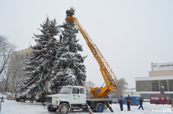 У Луцьку прикрашають головну ялинку. ФОТО