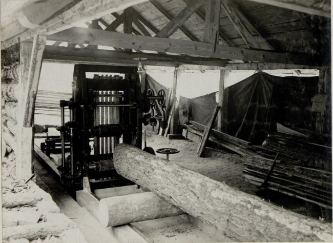 Робітники використовували дво- та чотирьох дискові пилки