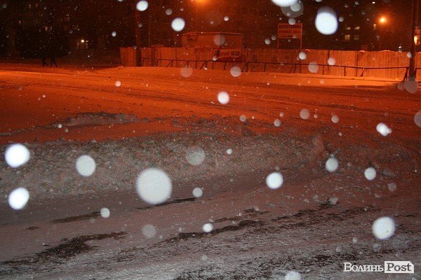У Луцьку хуртовина ламає дерева і паралізує автотранспорт. ФОТО