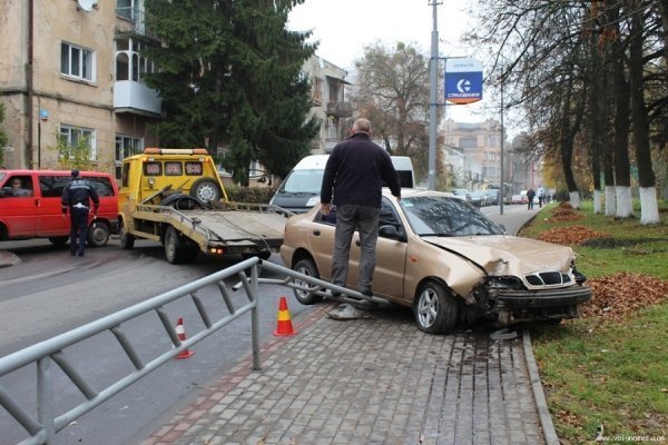 Аварія в Луцьку: авто протаранило паркан біля школи. ФОТО. ВІДЕО