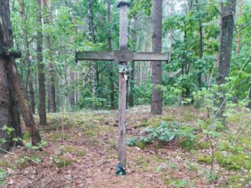Волинська зв'язкова УПА через багато років встановила хрест на погилі повстанця