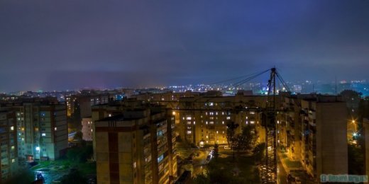 Нічний Луцьк з башти крану. ФОТО